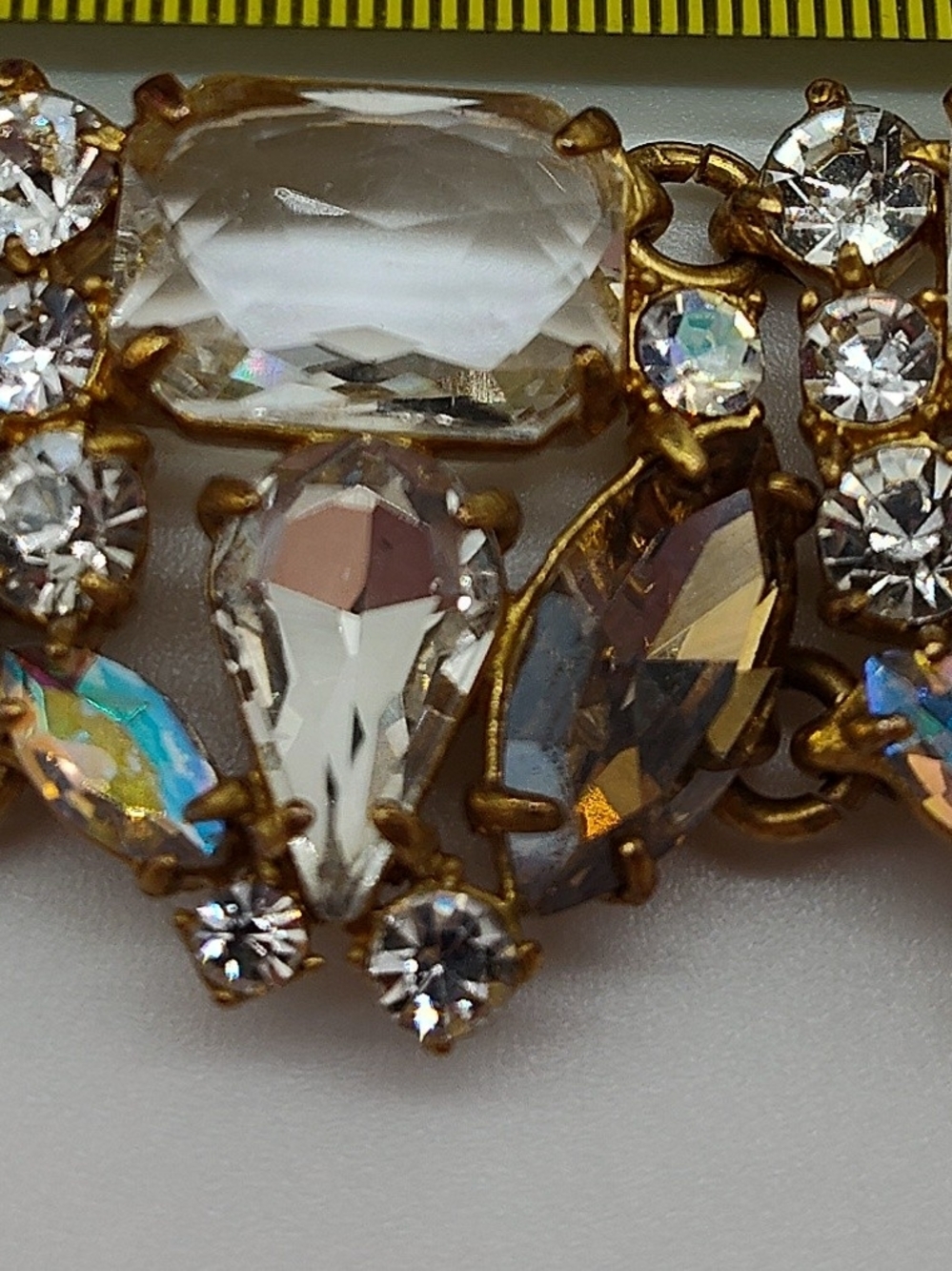 J CREW Crystal Statement Necklace Bracelet Set Gold Rhinestone Collar EUC - Picture 15 of 15